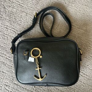J. Crew Camera Bag Crossbody with Anchor Keychain Bag Charm